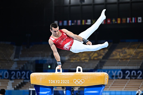 Cournoyer Kicks-off Olympic Gymnastics Competition in Tokyo