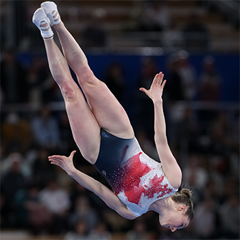 Rosie MacLennan doesn’t see herself as the two-time defending champion in Tokyo, just someone competing for a trampoline medal
